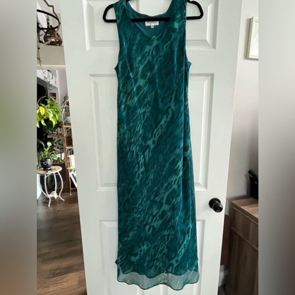 Studio I Teal Green Printed Maxi Dress